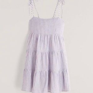 Abercrombie Tie-Strap Linen-Blend Mini Dress